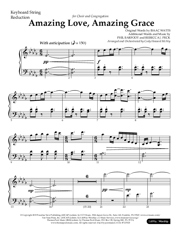 Amazing Love Amazing Grace (Choral Anthem SATB) String Reduction (Lifeway Choral / Arr. Cody McVey)
