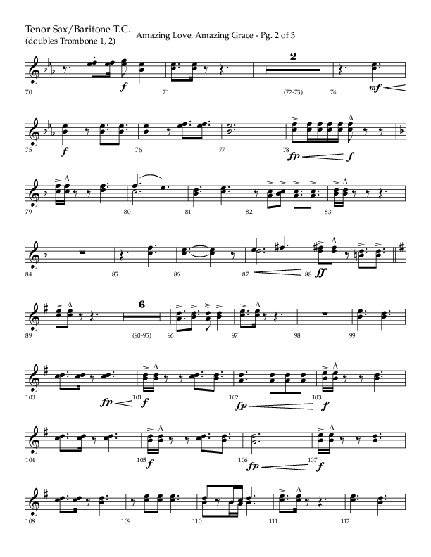 Amazing Love Amazing Grace (Choral Anthem SATB) Tenor Sax/Baritone T.C. (Lifeway Choral / Arr. Cody McVey)