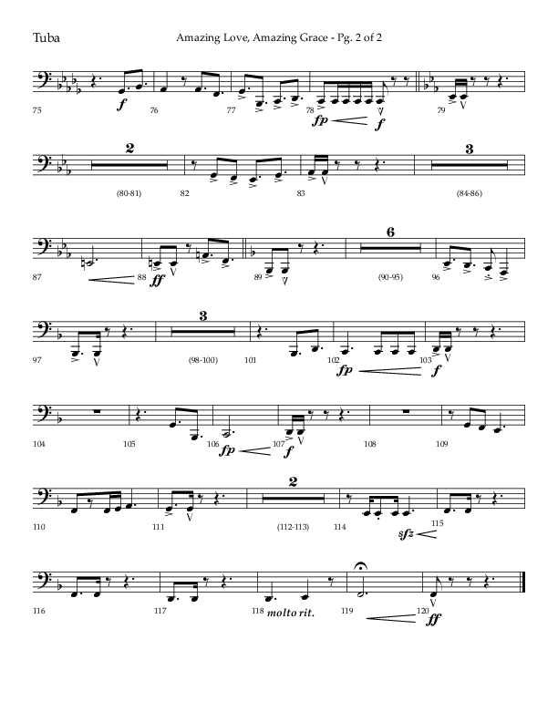 Amazing Love Amazing Grace (Choral Anthem SATB) Tuba (Lifeway Choral / Arr. Cody McVey)