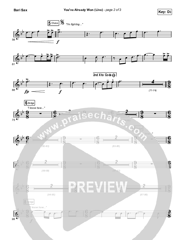 You've Already Won (Live) Bari Sax (Shane & Shane)