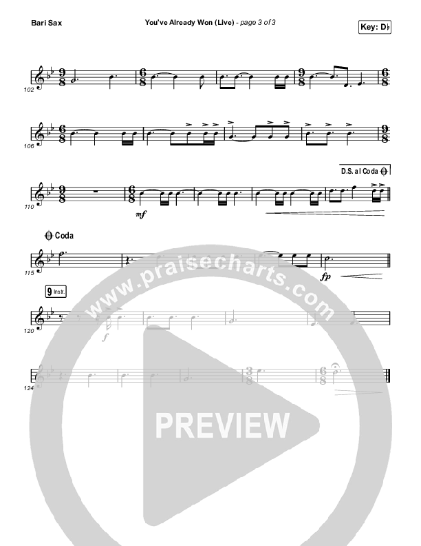 You've Already Won (Live) Bari Sax (Shane & Shane)