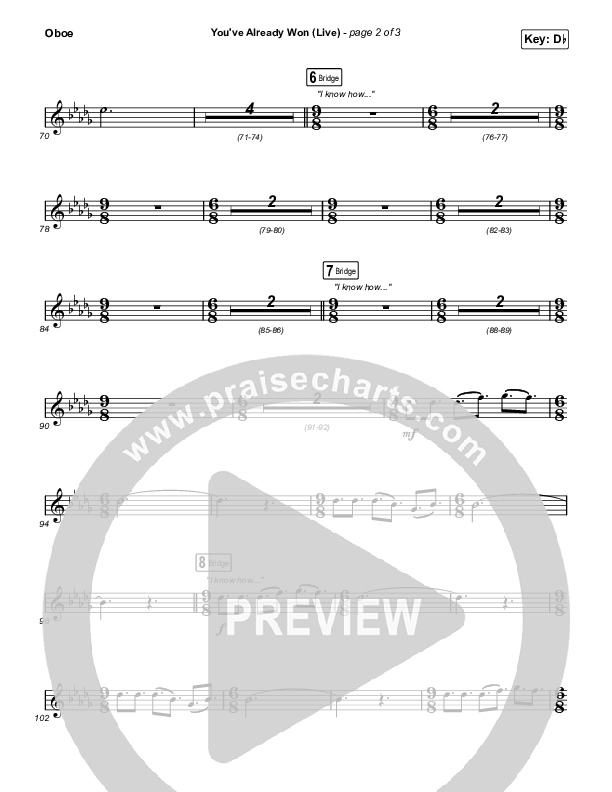 You've Already Won (Live) Oboe (Shane & Shane)