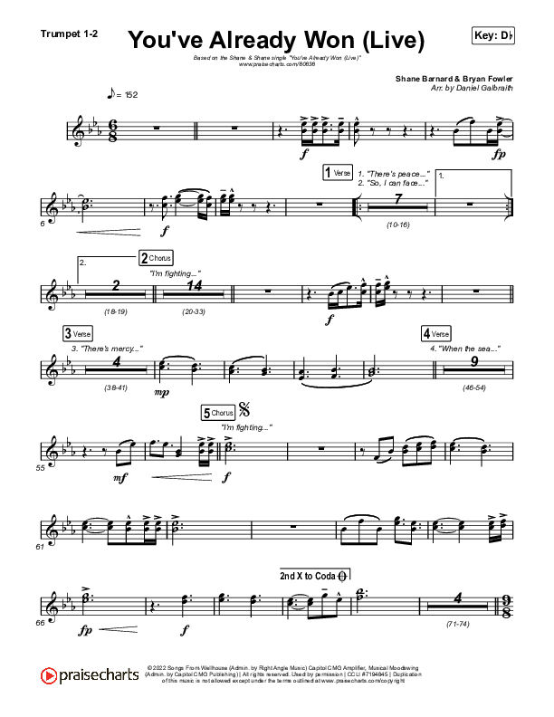 You've Already Won (Live) Trumpet 1,2 (Shane & Shane)