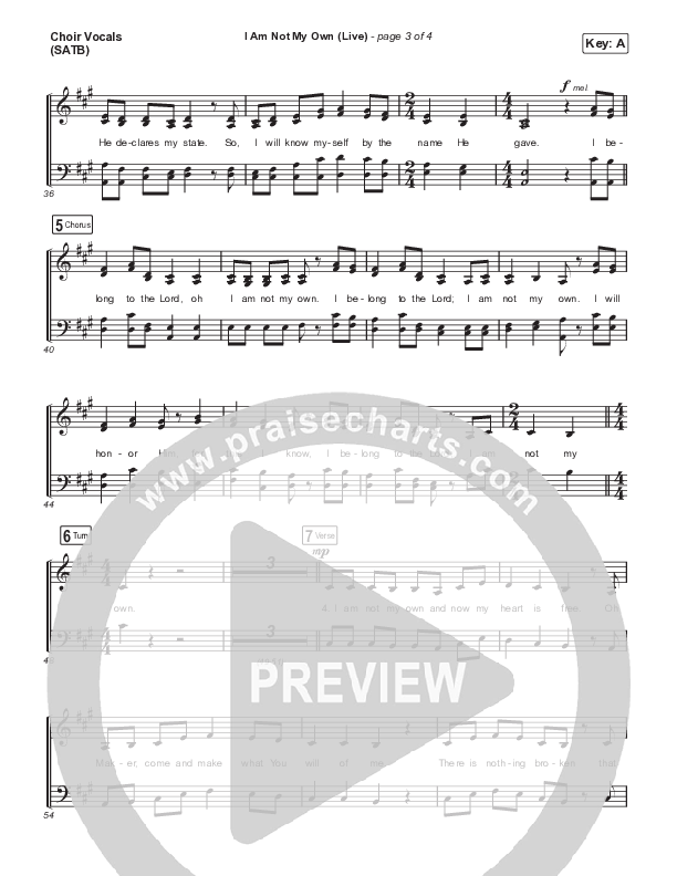 I Am Not My Own (Choral Anthem SATB) Choir Sheet (SATB) (Keith & Kristyn Getty / Skye Peterson / Arr. Mason Brown)