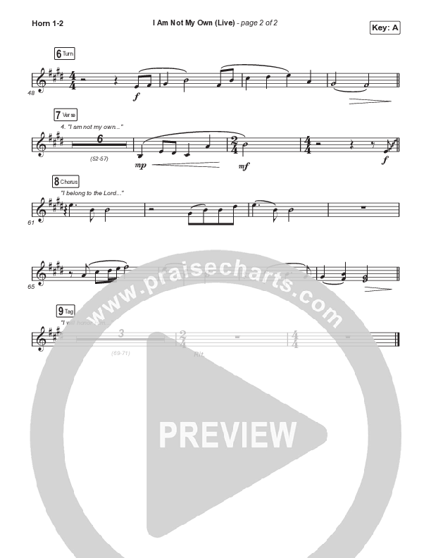 I Am Not My Own (Choral Anthem SATB) French Horn 1,2 (Keith & Kristyn Getty / Skye Peterson / Arr. Mason Brown)