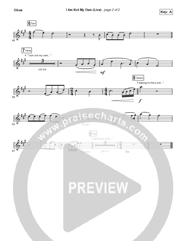 I Am Not My Own (Choral Anthem SATB) Oboe (Keith & Kristyn Getty / Skye Peterson / Arr. Mason Brown)