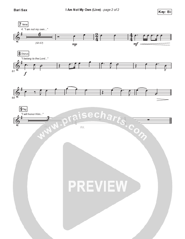 I Am Not My Own (Worship Choir/SAB) Bari Sax (Keith & Kristyn Getty / Skye Peterson / Arr. Mason Brown)