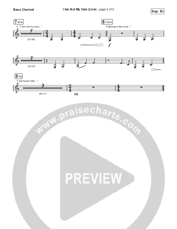 I Am Not My Own (Worship Choir/SAB) Bass Clarinet (Keith & Kristyn Getty / Skye Peterson / Arr. Mason Brown)