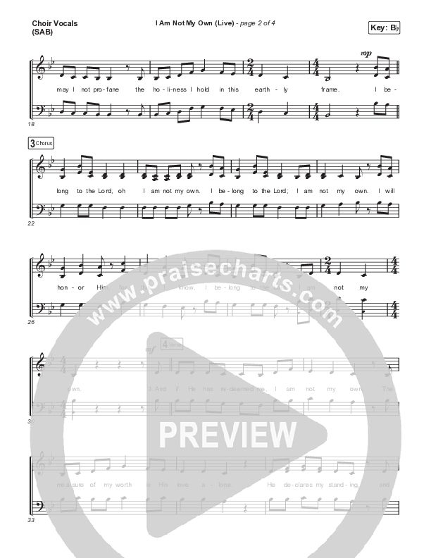 I Am Not My Own (Worship Choir/SAB) Choir Sheet (SAB) (Keith & Kristyn Getty / Skye Peterson / Arr. Mason Brown)