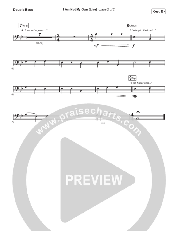 I Am Not My Own (Worship Choir/SAB) Double Bass (Keith & Kristyn Getty / Skye Peterson / Arr. Mason Brown)