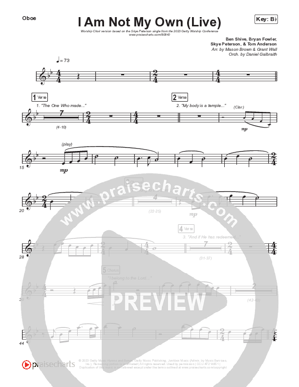 I Am Not My Own (Worship Choir/SAB) Wind Pack (Keith & Kristyn Getty / Skye Peterson / Arr. Mason Brown)