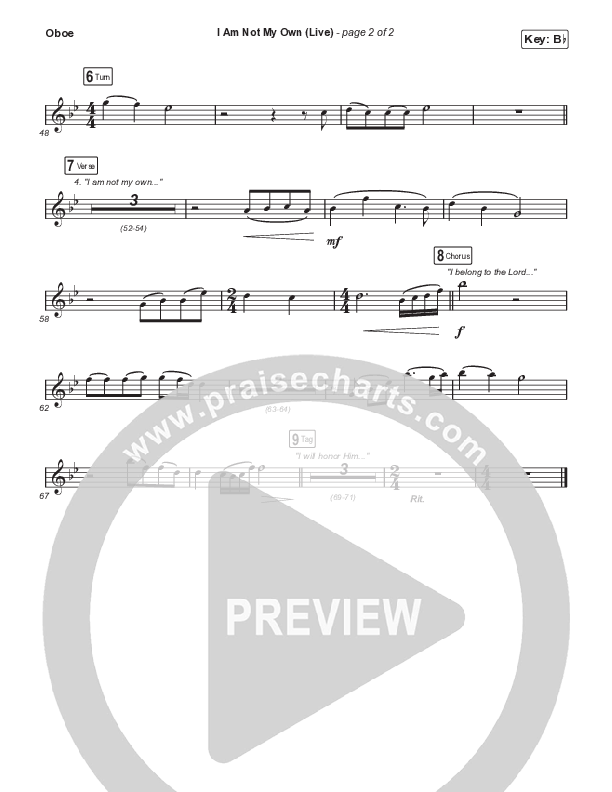 I Am Not My Own (Worship Choir/SAB) Oboe (Keith & Kristyn Getty / Skye Peterson / Arr. Mason Brown)