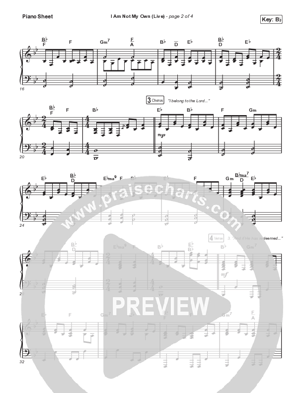 I Am Not My Own (Worship Choir/SAB) Piano Sheet (Keith & Kristyn Getty / Skye Peterson / Arr. Mason Brown)