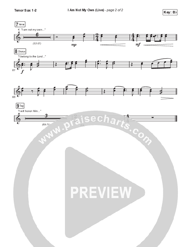 I Am Not My Own (Sing It Now) Tenor Sax 1/2 (Keith & Kristyn Getty / Skye Peterson / Arr. Mason Brown)