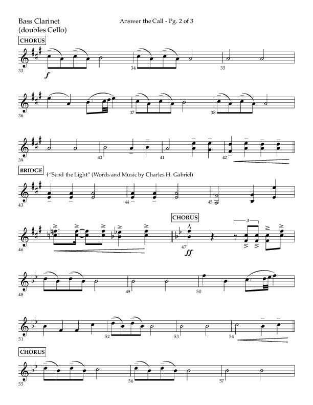 Answer The Call (Choral Anthem SATB) Bass Clarinet (Lifeway Choral / Arr. Cliff Duren)