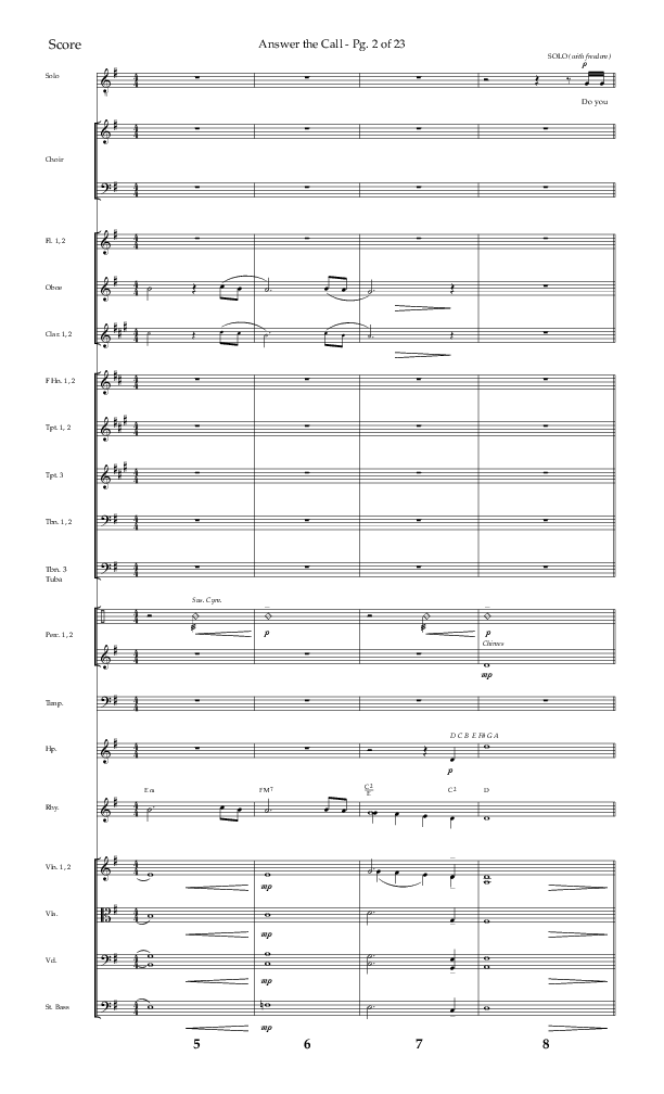 Answer The Call (Choral Anthem SATB) Orchestration (Lifeway Choral / Arr. Cliff Duren)