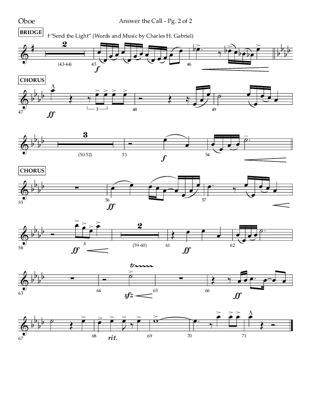 Answer The Call (Choral Anthem SATB) Oboe (Lifeway Choral / Arr. Cliff Duren)
