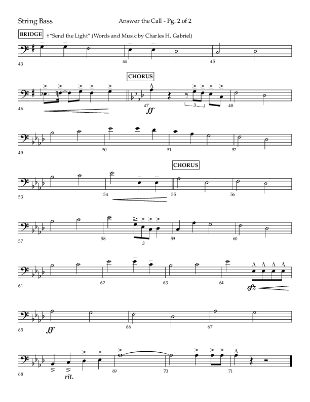 Answer The Call (Choral Anthem SATB) String Bass (Lifeway Choral / Arr. Cliff Duren)