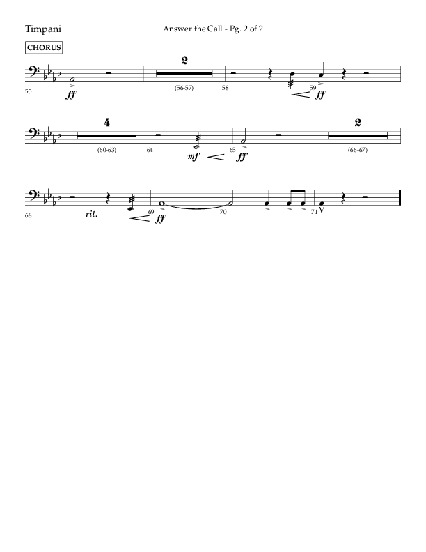 Answer The Call (Choral Anthem SATB) Timpani (Lifeway Choral / Arr. Cliff Duren)