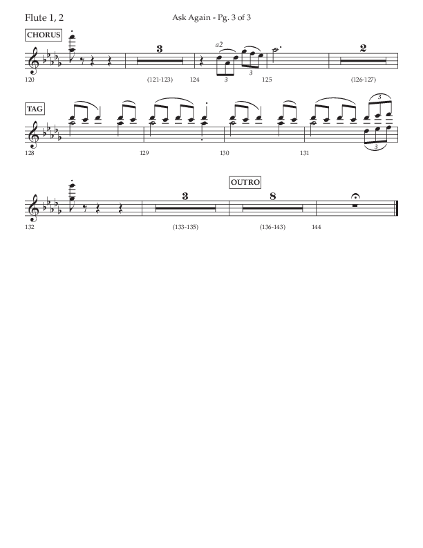 Ask Again (Choral Anthem SATB) Flute 1/2 (Lifeway Choral / Arr. David Wise / Orch. Bradley Knight)