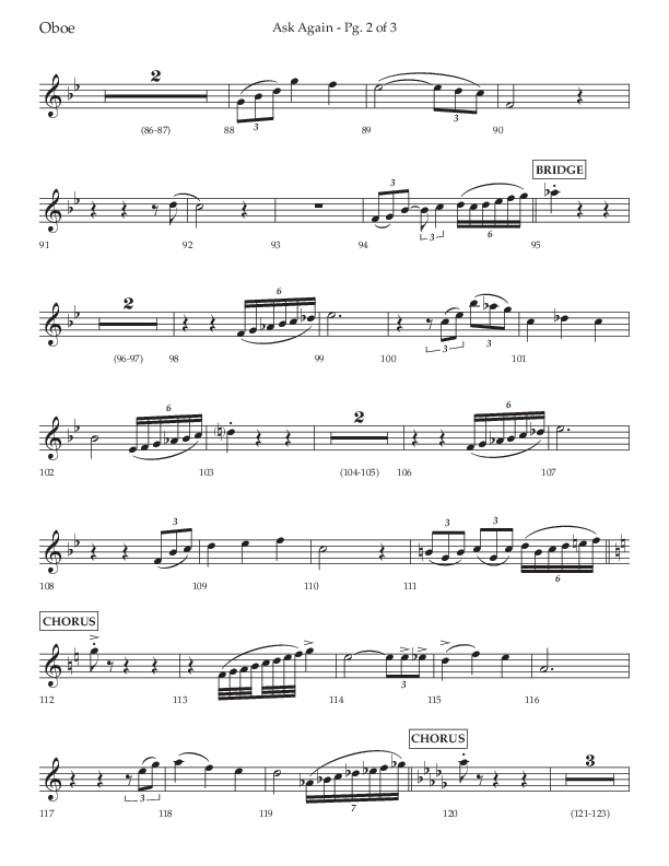 Ask Again (Choral Anthem SATB) Oboe (Lifeway Choral / Arr. David Wise / Orch. Bradley Knight)
