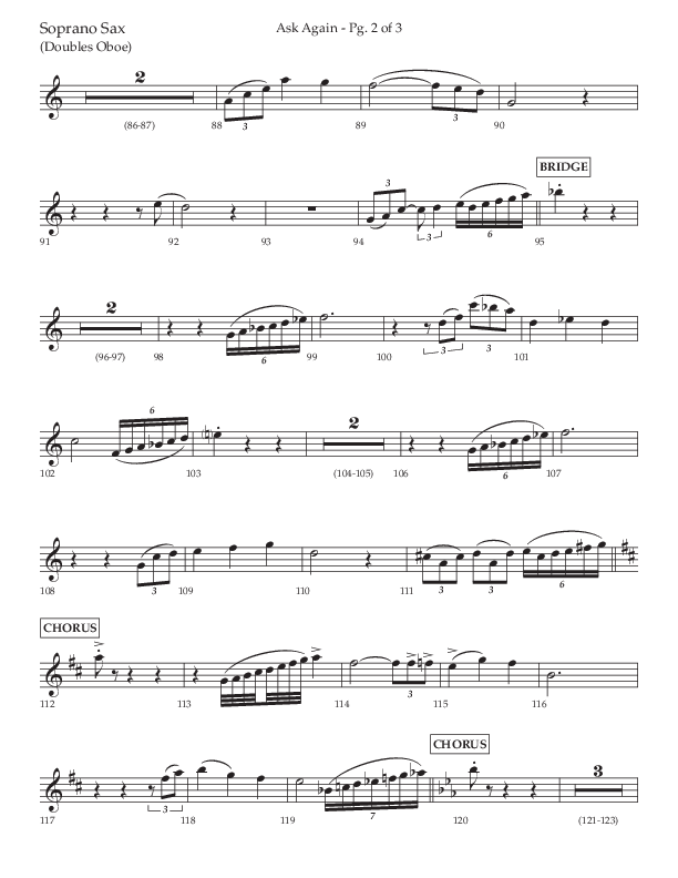 Ask Again (Choral Anthem SATB) Soprano Sax (Lifeway Choral / Arr. David Wise / Orch. Bradley Knight)