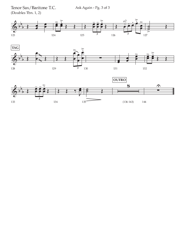 Ask Again (Choral Anthem SATB) Tenor Sax/Baritone T.C. (Lifeway Choral / Arr. David Wise / Orch. Bradley Knight)