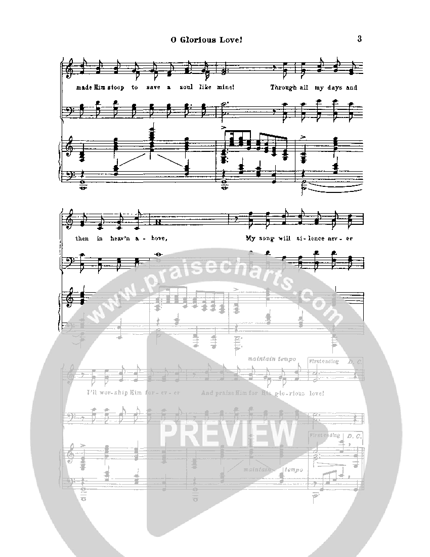 O Glorious Love (Choral Anthem SATB) Anthem (SATB/Piano) (John W. Peterson)