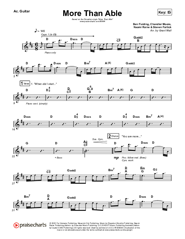 More Than Able Acoustic Guitar (Elevation Worship / Chandler Moore / Tiffany Hudson)