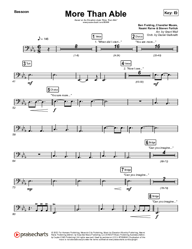 More Than Able Bassoon (Elevation Worship / Chandler Moore / Tiffany Hudson)