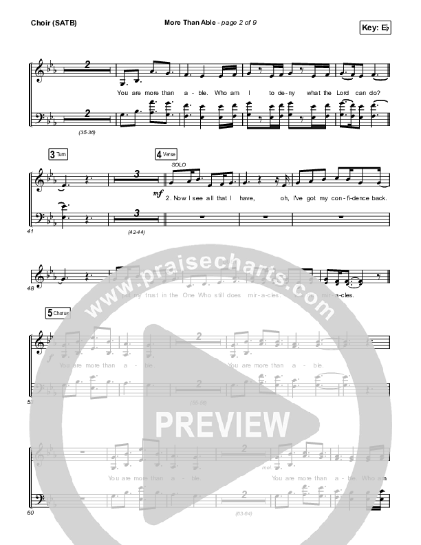 More Than Able Choir Sheet (SATB) (Elevation Worship / Chandler Moore / Tiffany Hudson)