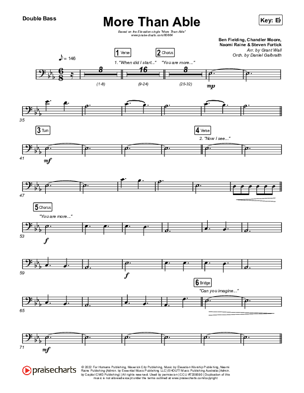More Than Able String Bass (Elevation Worship / Chandler Moore / Tiffany Hudson)