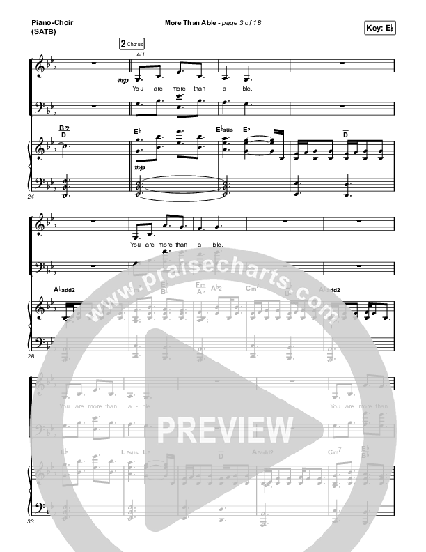 More Than Able Piano/Vocal (SATB) (Elevation Worship / Chandler Moore / Tiffany Hudson)