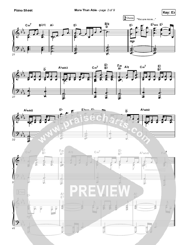 More Than Able Piano Sheet (Elevation Worship / Chandler Moore / Tiffany Hudson)