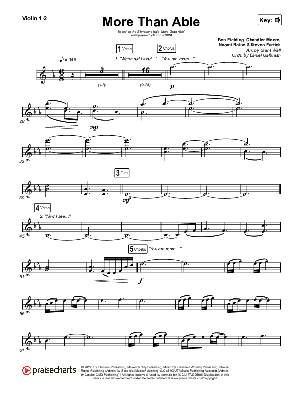 More Than Able Violin 1,2 (Elevation Worship / Chandler Moore / Tiffany Hudson)