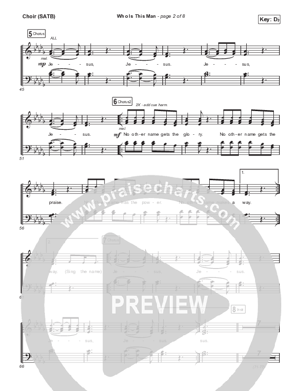 Who Is This Man (Live) Choir Sheet (SATB) (Cody Carnes)