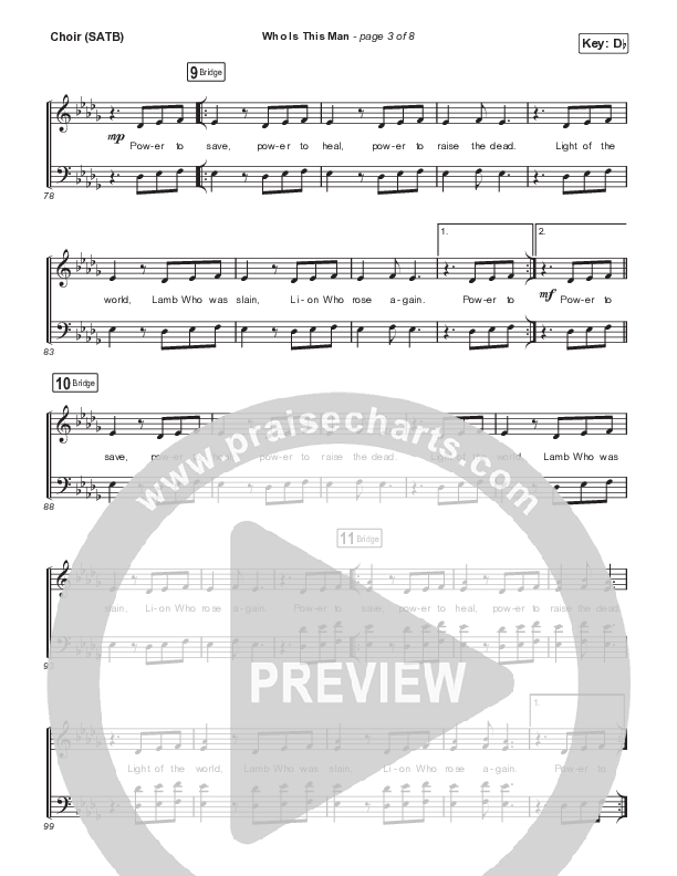 Who Is This Man (Live) Choir Sheet (SATB) (Cody Carnes)