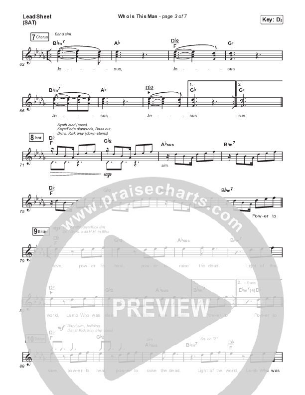 Who Is This Man (Live) Lead Sheet (SAT) (Cody Carnes)