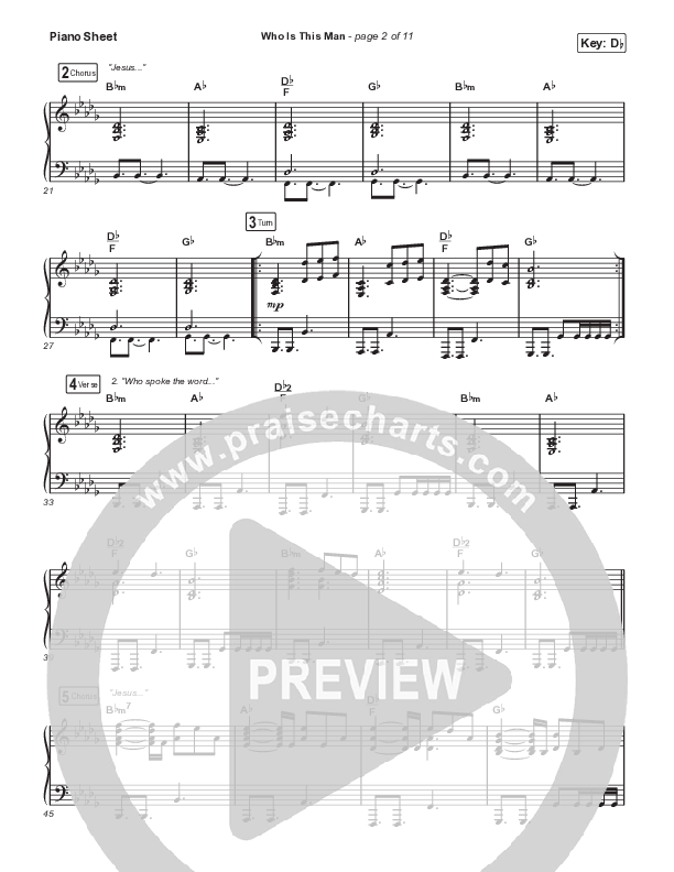 Who Is This Man (Live) Piano Sheet (Cody Carnes)