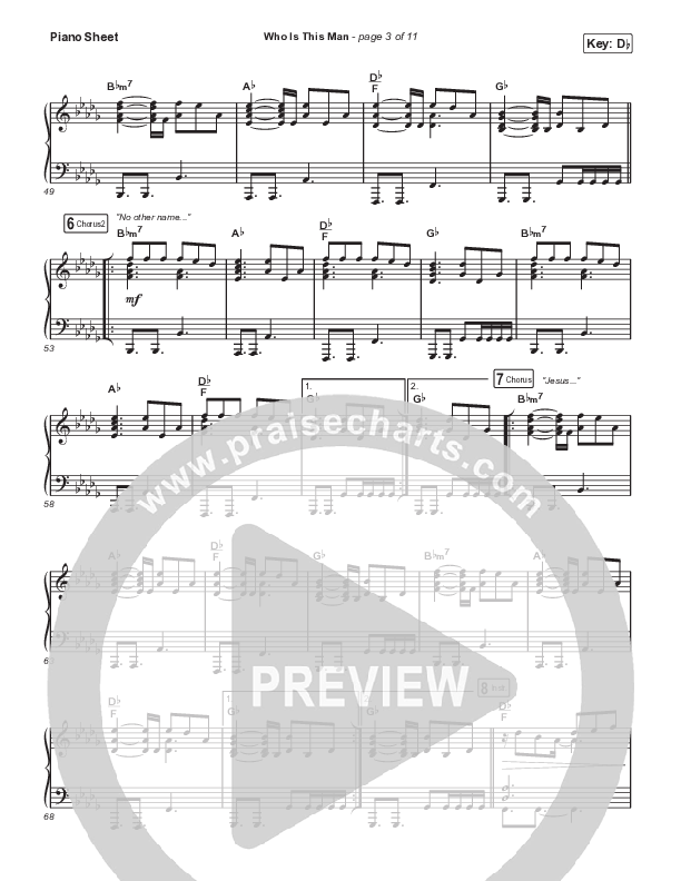 Who Is This Man (Live) Piano Sheet (Cody Carnes)