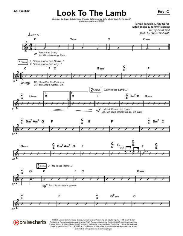 Look To The Lamb (Live) Acoustic Guitar (Bryan & Katie Torwalt / Lindy Cofer / Jesus Culture)