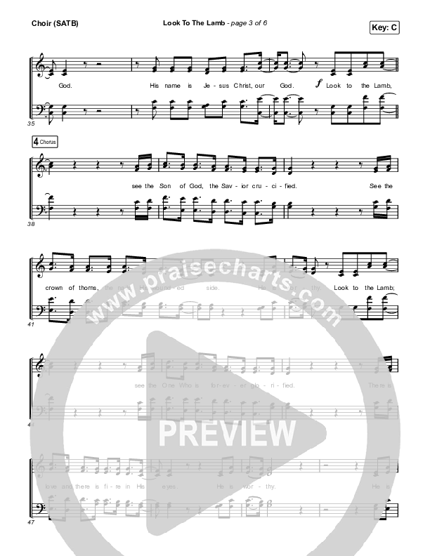 Look To The Lamb (Live) Choir Sheet (SATB) (Bryan & Katie Torwalt / Lindy Cofer / Jesus Culture)