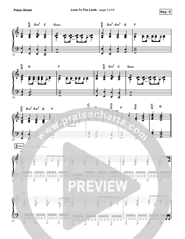 Look To The Lamb (Live) Piano Sheet (Bryan & Katie Torwalt / Lindy Cofer / Jesus Culture)