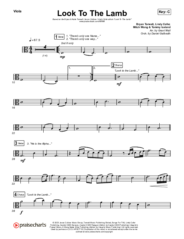 Look To The Lamb (Live) Viola (Bryan & Katie Torwalt / Lindy Cofer / Jesus Culture)