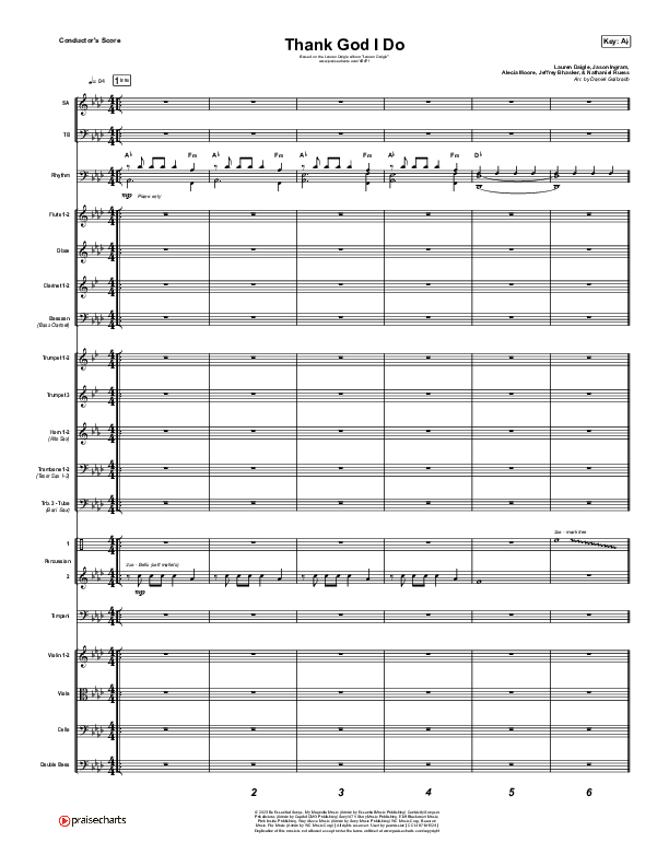 Thank God I Do Conductor's Score (Lauren Daigle)