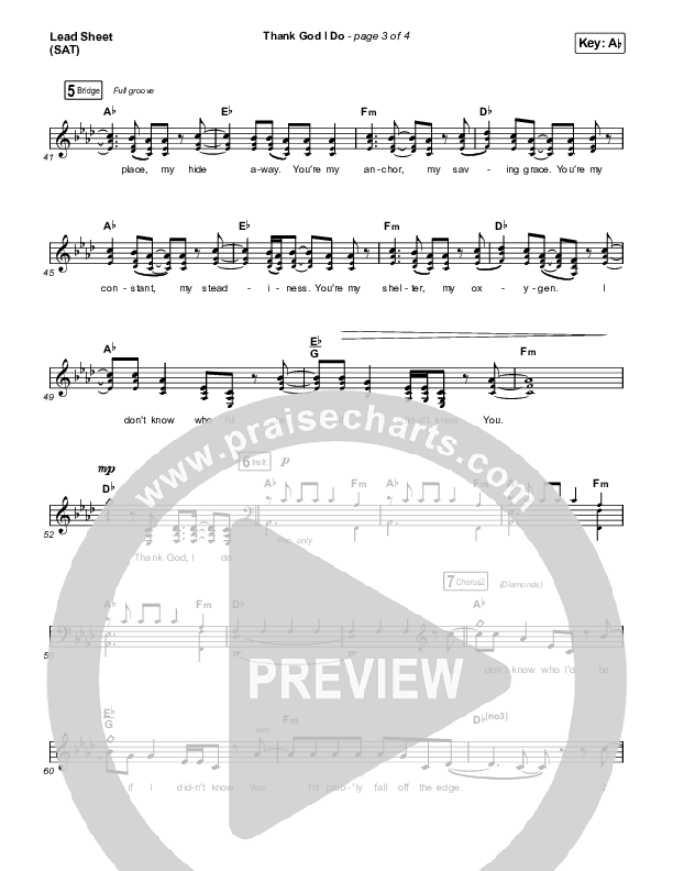 Thank God I Do Lead Sheet (SAT) (Lauren Daigle)