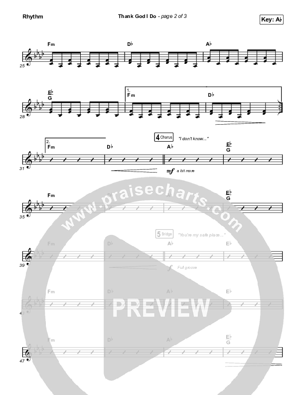 Thank God I Do Rhythm Chart (Lauren Daigle)