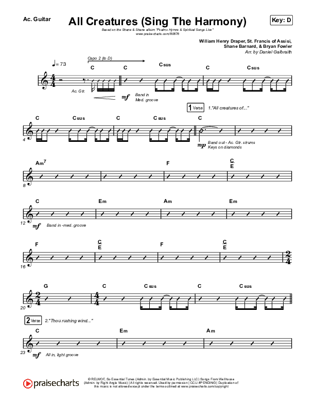 All Creatures (Sing In Harmony) (Live) Acoustic Guitar (Shane & Shane)