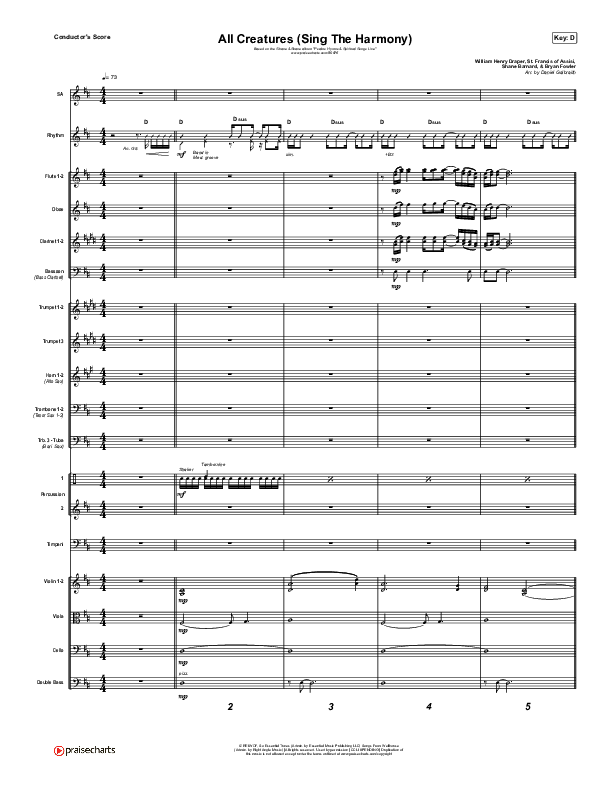 All Creatures (Sing In Harmony) (Live) Conductor's Score (Shane & Shane)