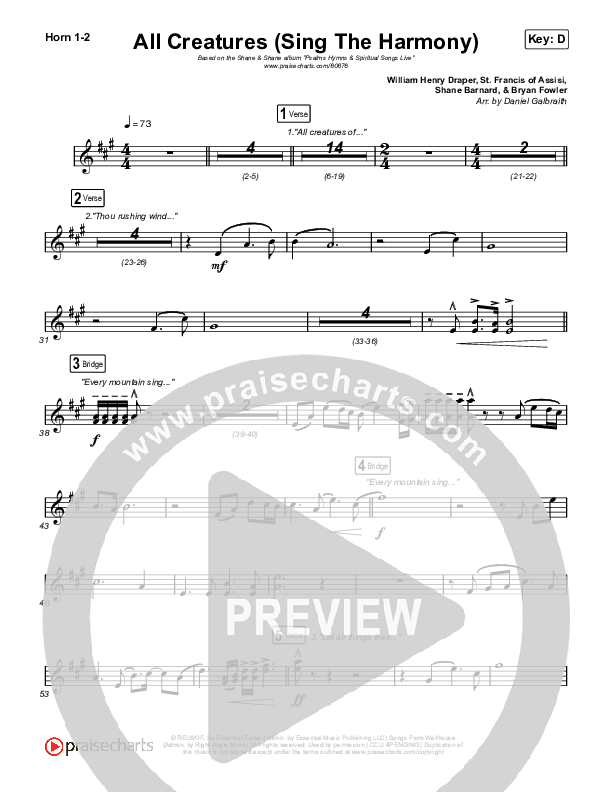 All Creatures (Sing In Harmony) (Live) Brass Pack (Shane & Shane)